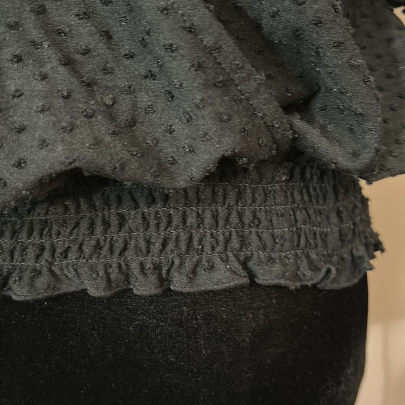 MADEWELL Texture & Thread black dotted Swiss short sleeve top Women’s Size Small - Picture 6 of 13